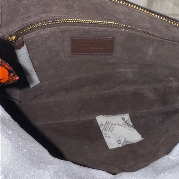 STAUD Demy Zip Leather Shoulder Bag Dark Espresso NWT - Picture 13 of 16